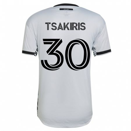 Kandiny Hombre Camiseta Niko Tsakiris #30 Blanco 2ª Equipación 2023/24 La Camisa Chile