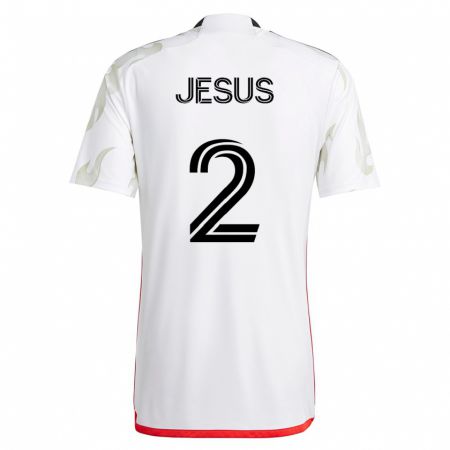 Kandiny Hombre Camiseta Geovane Jesus #2 Blanco 2ª Equipación 2023/24 La Camisa Chile