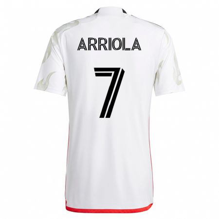 Kandiny Hombre Camiseta Paul Arriola #7 Blanco 2ª Equipación 2023/24 La Camisa Chile