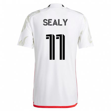 Kandiny Hombre Camiseta Dante Sealy #11 Blanco 2ª Equipación 2023/24 La Camisa Chile