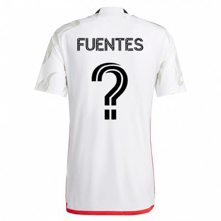 Kandiny Hombre Camiseta Josue Fuentes #0 Blanco 2ª Equipación 2023/24 La Camisa Chile