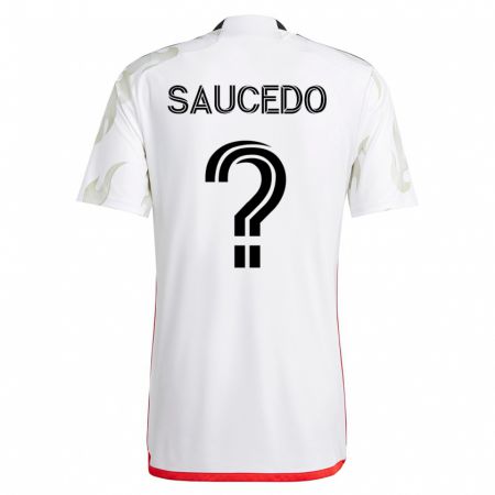 Kandiny Hombre Camiseta Andre Saucedo #0 Blanco 2ª Equipación 2023/24 La Camisa Chile