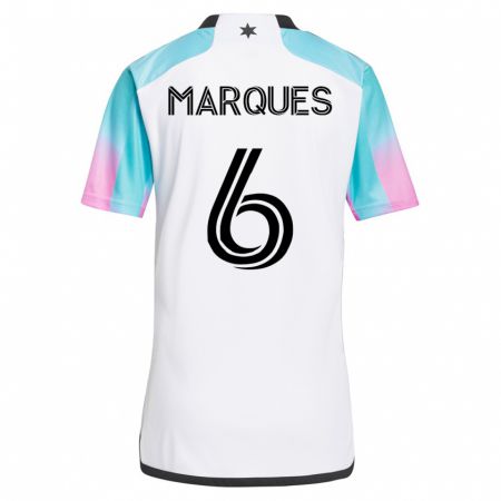 Kandiny Hombre Camiseta Mikael Marqués #6 Blanco 2ª Equipación 2023/24 La Camisa Chile