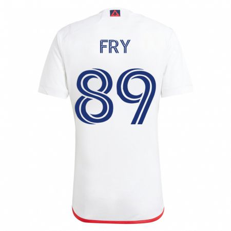 Kandiny Hombre Camiseta Malcolm Fry #89 Blanco Rojo 2ª Equipación 2023/24 La Camisa Chile
