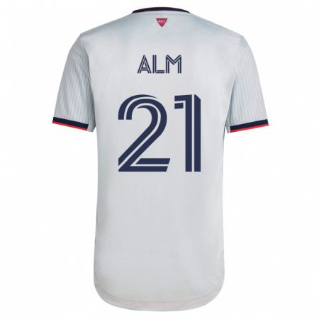 Kandiny Hombre Camiseta Rasmus Alm #21 Blanco 2ª Equipación 2023/24 La Camisa Chile