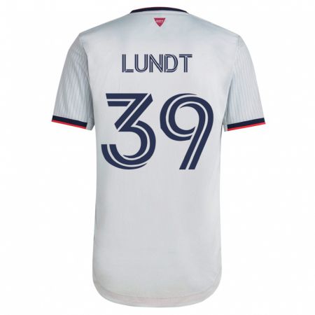 Kandiny Hombre Camiseta Ben Lundt #39 Blanco 2ª Equipación 2023/24 La Camisa Chile