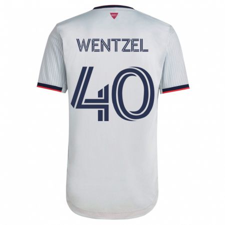 Kandiny Hombre Camiseta Michael Wentzel #40 Blanco 2ª Equipación 2023/24 La Camisa Chile