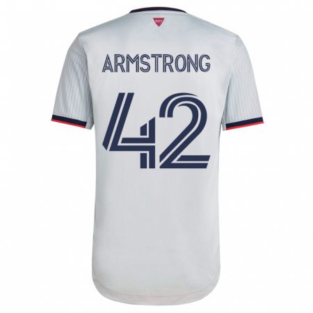 Kandiny Hombre Camiseta Ezra Armstrong #42 Blanco 2ª Equipación 2023/24 La Camisa Chile
