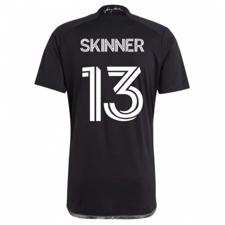 Kandiny Hombre Camiseta Joey Skinner #13 Negro 2ª Equipación 2023/24 La Camisa Chile