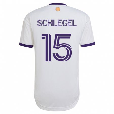 Kandiny Hombre Camiseta Rodrigo Schlegel #15 Blanco 2ª Equipación 2023/24 La Camisa Chile