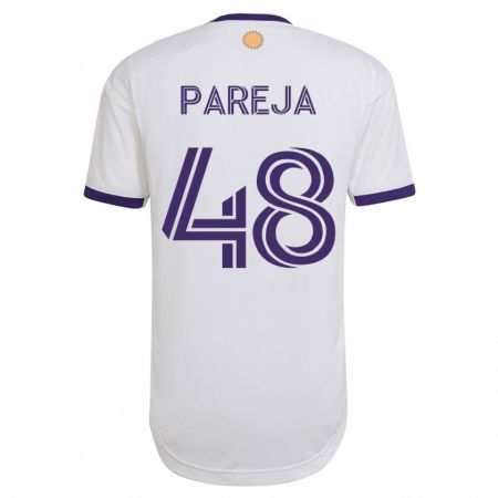 Kandiny Hombre Camiseta Diego Pareja #48 Blanco 2ª Equipación 2023/24 La Camisa Chile