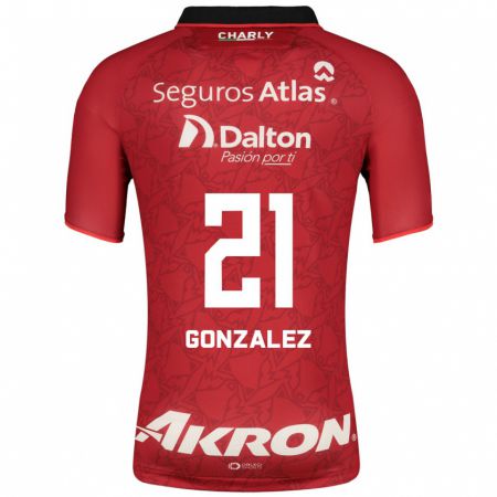 Kandiny Hombre Camiseta Sarahí González #21 Rojo 2ª Equipación 2023/24 La Camisa Chile