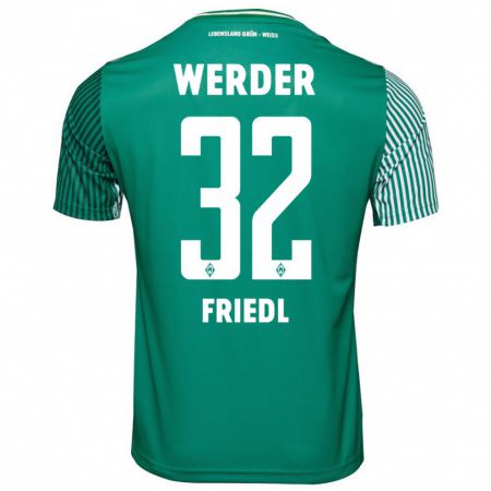 Kandiny Mujer Camiseta Marco Friedl #32 Verde 1ª Equipación 2023/24 La Camisa Chile