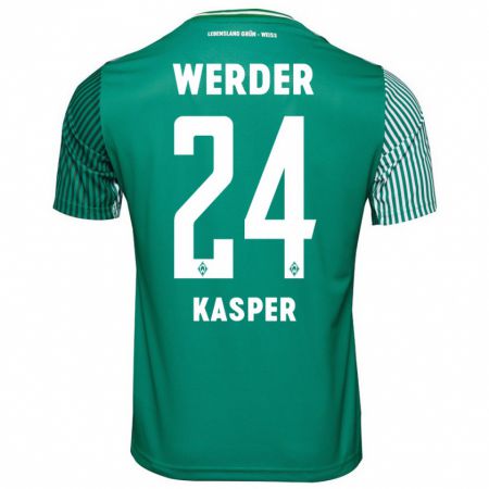 Kandiny Mujer Camiseta Dominik Kasper #24 Verde 1ª Equipación 2023/24 La Camisa Chile