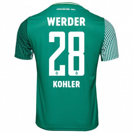 Kandiny Mujer Camiseta Ethan Kohler #28 Verde 1ª Equipación 2023/24 La Camisa Chile