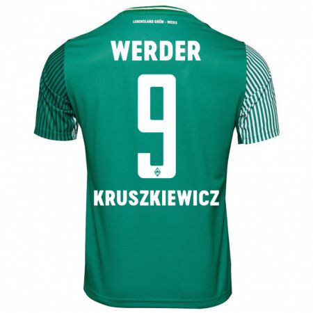 Kandiny Mujer Camiseta Jakub Kruszkiewicz #9 Verde 1ª Equipación 2023/24 La Camisa Chile