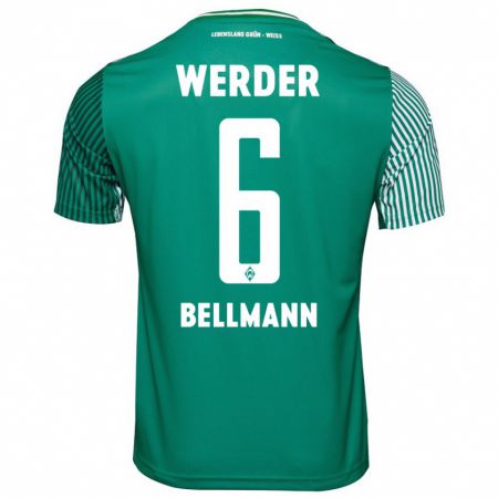 Kandiny Mujer Camiseta Paul Bellmann #6 Verde 1ª Equipación 2023/24 La Camisa Chile