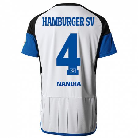 Kandiny Mujer Camiseta Shafiq Nandja #4 Blanco 1ª Equipación 2023/24 La Camisa Chile