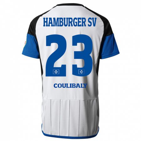 Kandiny Mujer Camiseta Karim Coulibaly #23 Blanco 1ª Equipación 2023/24 La Camisa Chile