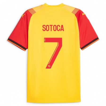 Kandiny Mujer Camiseta Florian Sotoca #7 Amarillo 1ª Equipación 2023/24 La Camisa Chile