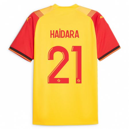 Kandiny Mujer Camiseta Massadio Haidara #21 Amarillo 1ª Equipación 2023/24 La Camisa Chile