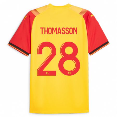 Kandiny Mujer Camiseta Adrien Thomasson #28 Amarillo 1ª Equipación 2023/24 La Camisa Chile