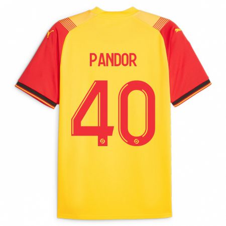 Kandiny Mujer Camiseta Yannick Pandor #40 Amarillo 1ª Equipación 2023/24 La Camisa Chile