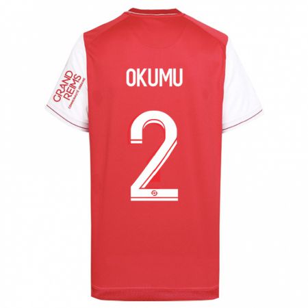 Kandiny Mujer Camiseta Joseph Okumu #2 Rojo 1ª Equipación 2023/24 La Camisa Chile