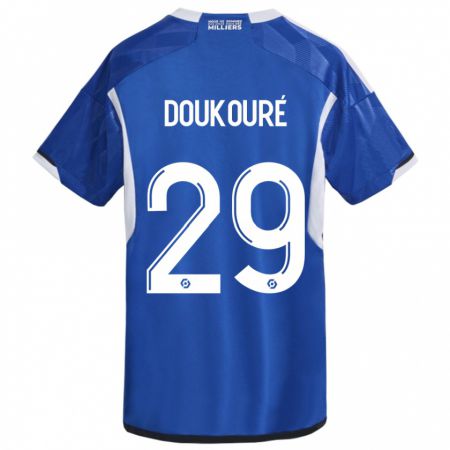 Kandiny Mujer Camiseta Ismaël Doukouré #29 Azul 1ª Equipación 2023/24 La Camisa Chile