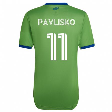 Kandiny Mujer Camiseta Kirsten Pavlisko #11 Verde 1ª Equipación 2023/24 La Camisa Chile