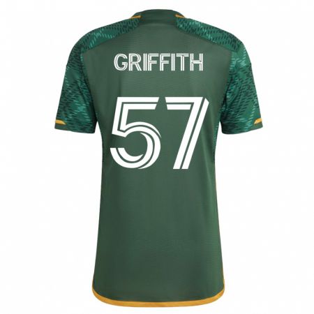 Kandiny Mujer Camiseta Víctor Griffith #57 Verde 1ª Equipación 2023/24 La Camisa Chile