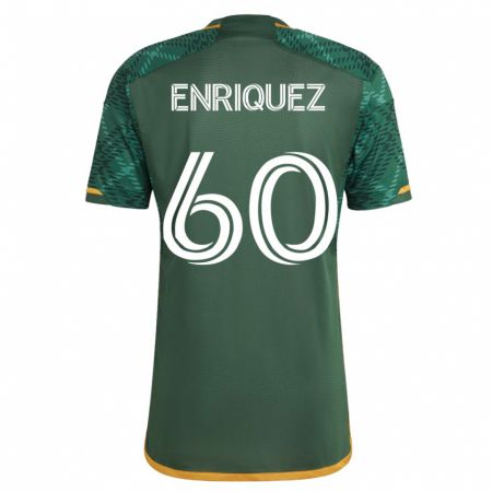 Kandiny Mujer Camiseta Victor Enriquez #60 Verde 1ª Equipación 2023/24 La Camisa Chile