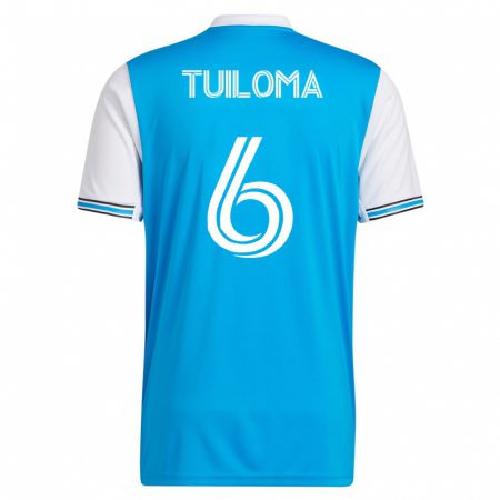 Kandiny Mujer Camiseta Bill Tuiloma #6 Azul 1ª Equipación 2023/24 La Camisa Chile