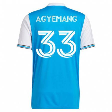 Kandiny Mujer Camiseta Patrick Agyemang #33 Azul 1ª Equipación 2023/24 La Camisa Chile