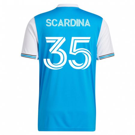 Kandiny Mujer Camiseta Nick Scardina #35 Azul 1ª Equipación 2023/24 La Camisa Chile