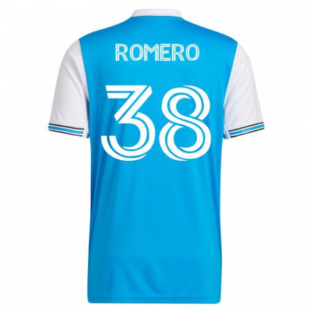 Kandiny Mujer Camiseta Brian Romero #38 Azul 1ª Equipación 2023/24 La Camisa Chile