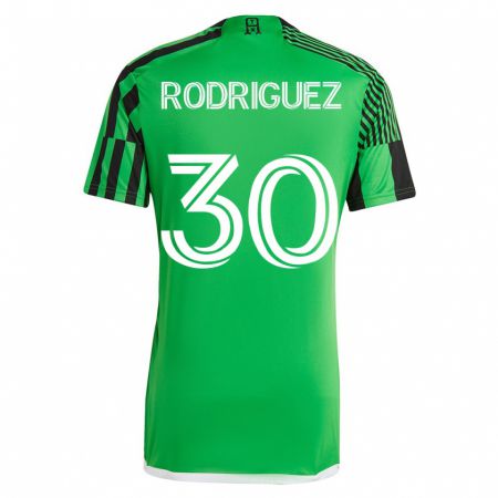Kandiny Mujer Camiseta Memo Rodríguez #30 Verde Negro 1ª Equipación 2023/24 La Camisa Chile