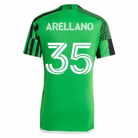 Kandiny Mujer Camiseta Bryan Arellano #35 Verde Negro 1ª Equipación 2023/24 La Camisa Chile
