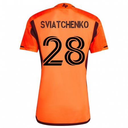 Kandiny Mujer Camiseta Erik Sviatchenko #28 Naranja 1ª Equipación 2023/24 La Camisa Chile