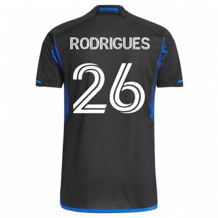 Kandiny Mujer Camiseta Rodrigues #26 Azul Negro 1ª Equipación 2023/24 La Camisa Chile