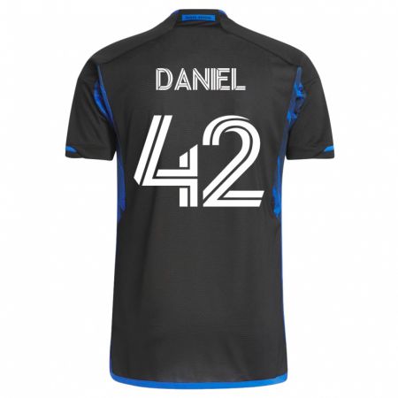 Kandiny Mujer Camiseta Daniel #42 Azul Negro 1ª Equipación 2023/24 La Camisa Chile