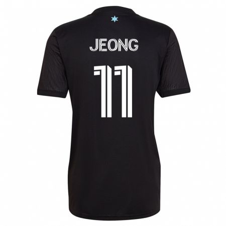 Kandiny Mujer Camiseta Sang-Bin Jeong #11 Negro 1ª Equipación 2023/24 La Camisa Chile