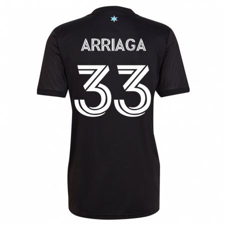 Kandiny Mujer Camiseta Kervin Arriaga #33 Negro 1ª Equipación 2023/24 La Camisa Chile
