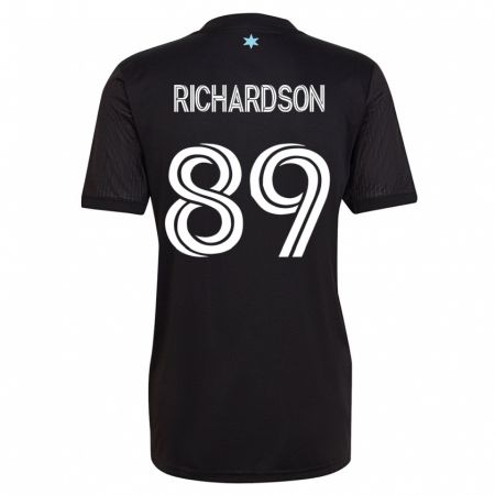 Kandiny Mujer Camiseta Nick Richardson #89 Negro 1ª Equipación 2023/24 La Camisa Chile