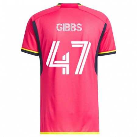 Kandiny Mujer Camiseta Ryley Gibbs #47 Rosa 1ª Equipación 2023/24 La Camisa Chile