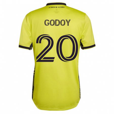 Kandiny Mujer Camiseta Aníbal Godoy #20 Amarillo 1ª Equipación 2023/24 La Camisa Chile