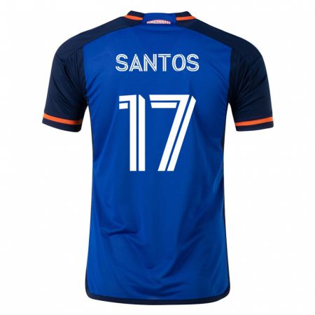 Kandiny Mujer Camiseta Sergio Santos #17 Azul 1ª Equipación 2023/24 La Camisa Chile