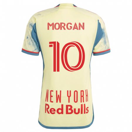 Kandiny Mujer Camiseta Lewis Morgan #10 Amarillo 1ª Equipación 2023/24 La Camisa Chile