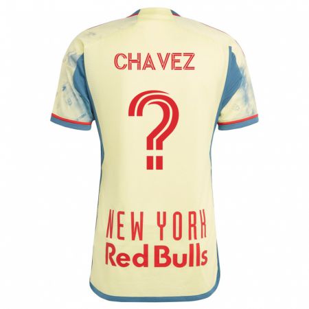 Kandiny Mujer Camiseta Sebasthian Chavez #0 Amarillo 1ª Equipación 2023/24 La Camisa Chile