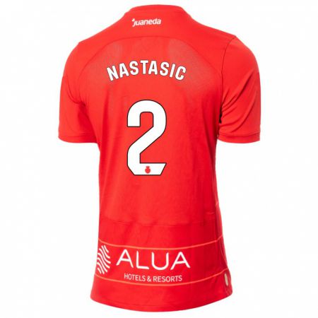 Kandiny Mujer Camiseta Matija Nastasic #2 Rojo 1ª Equipación 2023/24 La Camisa Chile